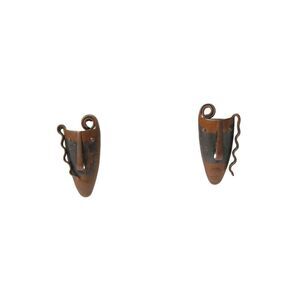 Frank Rebajes Womens Vintage Copper Mask Clip-On Earrings
